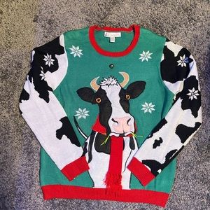 Cow Christmas Sweater Size XL